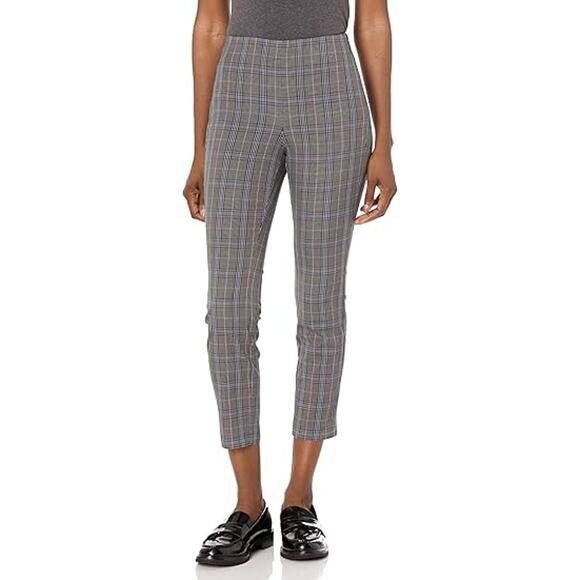 Rag & Bone Gray Plaid Simone Pants Size 6 High Waisted Tapered Leg Side Zip